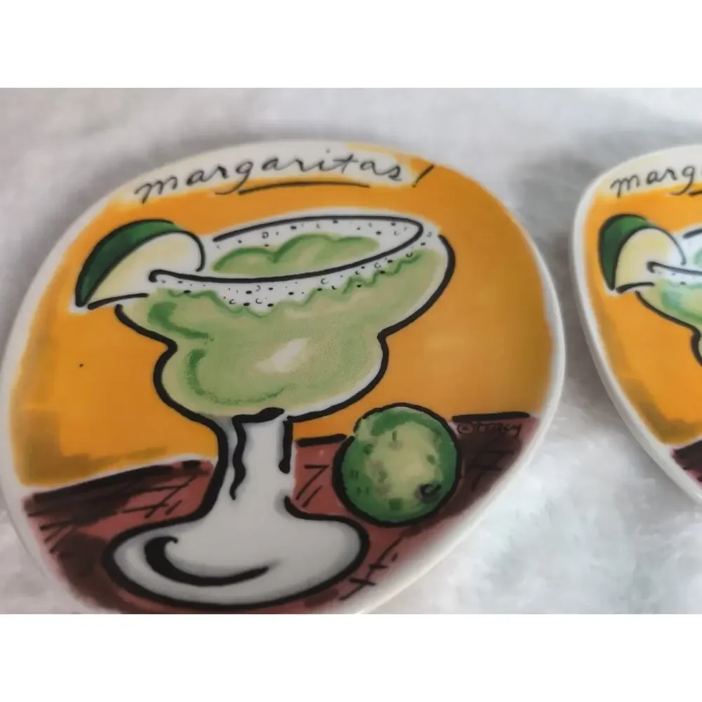 Mud Pie Tracy Flickinger Margaritas Tray Small Pair Of Plates